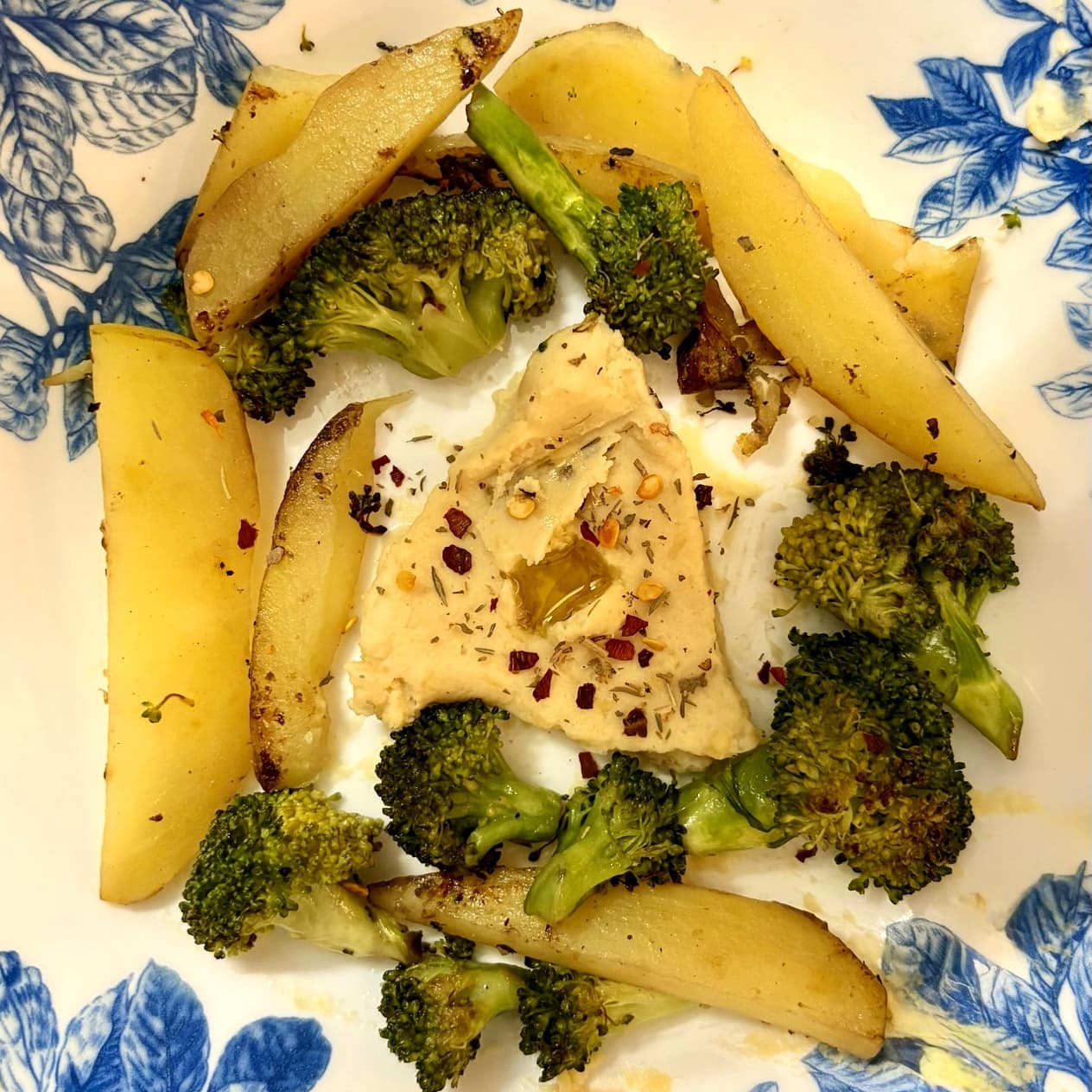 Sauted Veggies with Hummus